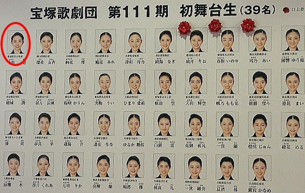 初舞台の111期生紹介パネル