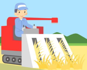 米農家コンバイン