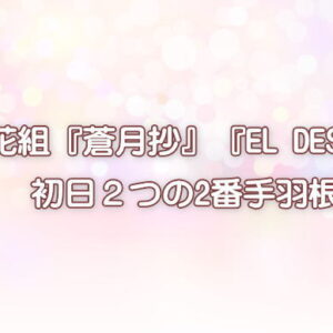 花組『蒼月抄』『EL DESEO』初日２つの2番手羽根